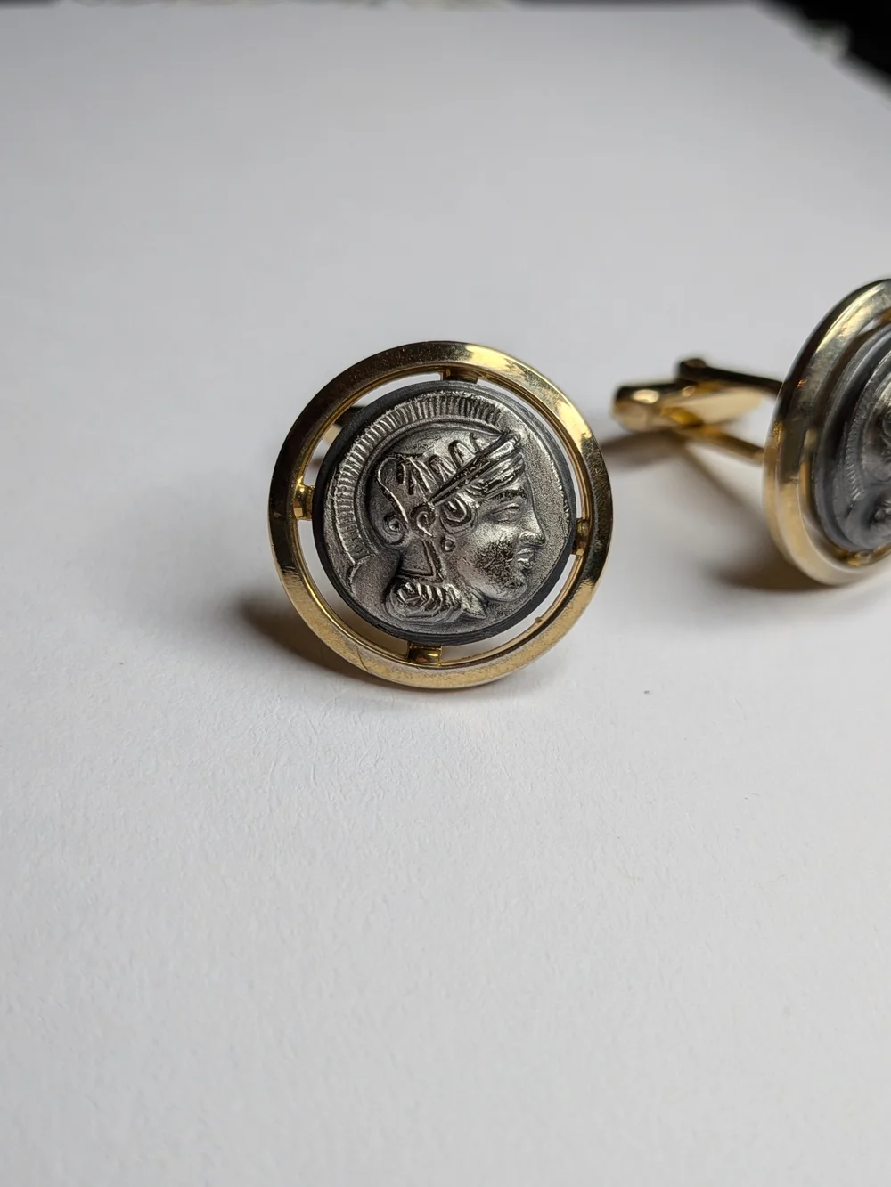 Gold and Silver Roman Coin Cufflinks - Men's Accessories